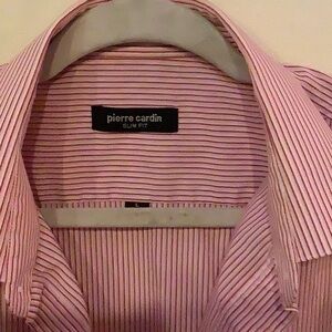 Pierre Cardin Pink Dress Shirt with Pinstripe Pattern